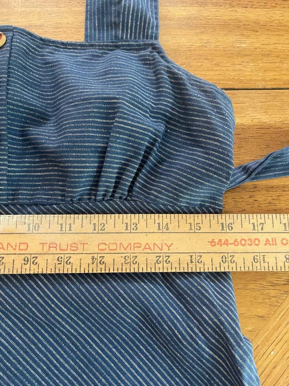 Vintage 70s Prairie Pinafore Dress Union Made USA Cottagecore Folk Midi XS S - Picture 11 of 11